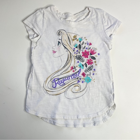 Jumping Beans Disney Size 4 Girls Princess Rapunzel T-Shirt Cream Short Sleeve - Picture 1 of 7